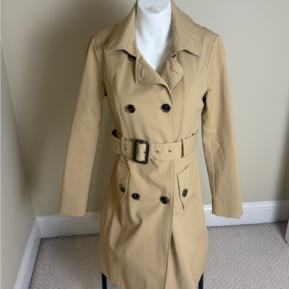 New York & Company Jackets & Blazers - New York & Company Tan Double-Breasted Trench Coat